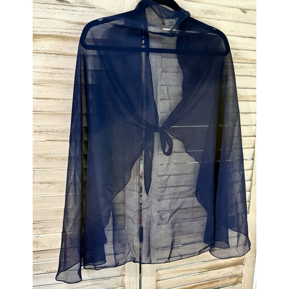 Navy Blue Wrap Med Sand Dollars Ethereal Cover Tie Front USA Lightweight Poly